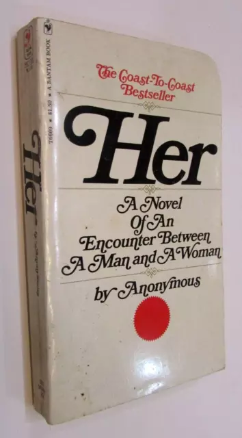 Vintage 1971 Her A Novel An Encounter Between Man and Woman Anonymous Bantam pb