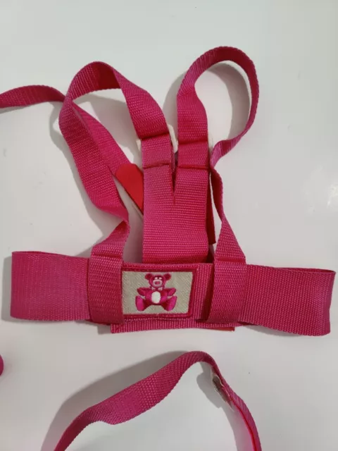 Vintage pink bear The First Years Kids Safety Harness Handstrap 1998