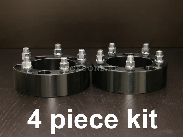 (4) 1.5" Black 5x5.5 to 5x5.5 Wheel Spacers 9/16" Stud for Dodge Dakota Durango