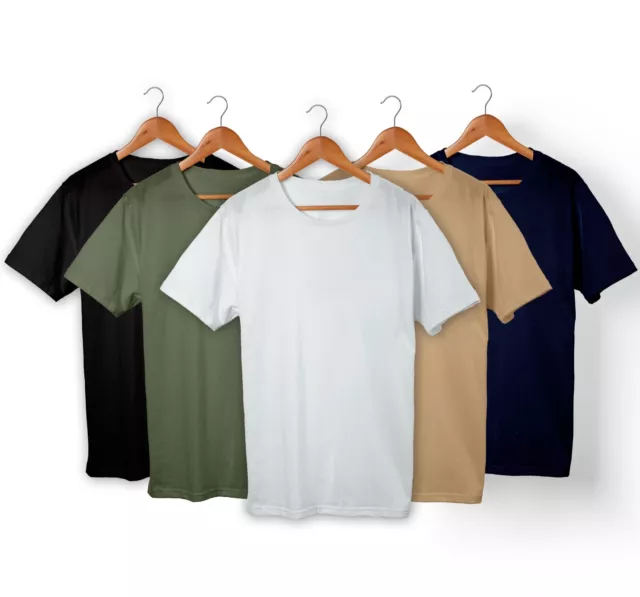 Mens T-Shirt Bundle - 5 pack - 6 colours options & sizes XS to XXL