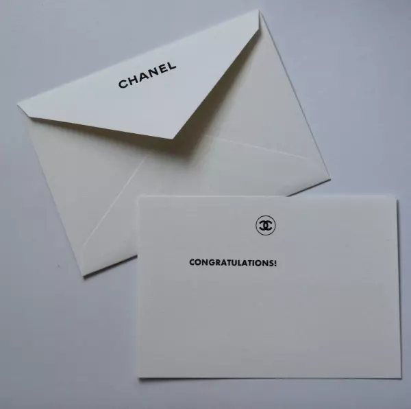 Authentic COCO CHANEL gift note Card & Envelope CZECH VESELE VANOCE  CHRISTMAS