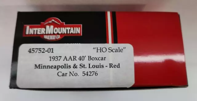 Intermountain HO 1937 AAR 40' Boxcar Minneapolis & St. Louis #54276 NIB