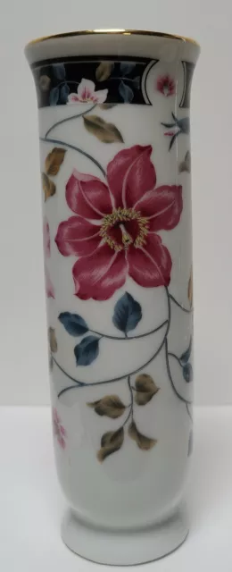 Vintage ~ Supreme Otagiri Floral Porcelain Bud Vase ~ 6.5" ~ Japan