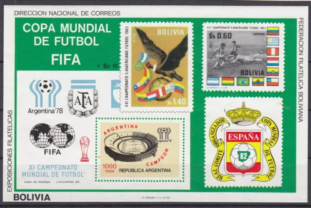 Fussball - WM 1978 - BOLIVIEN - Block postfrisch