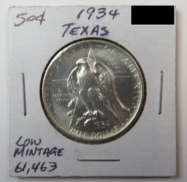 1934 - Texas Commemorative Half Dollar -  GEM BU