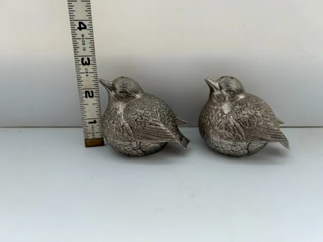 Vintage Silver Plated Pair Of Bird Salt And Pepper Shakers never used 1950s styl