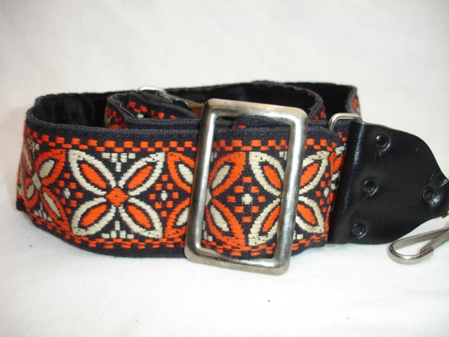 CORREA DE CUELLO DE CÁMARA HIPPIE, vintage, naranja/blanco flores