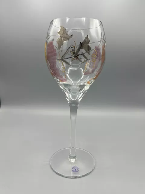 CURTEA STICLARULUI Romania Stained Art Wine Glass Cut Grape, 9 3/4" Tall