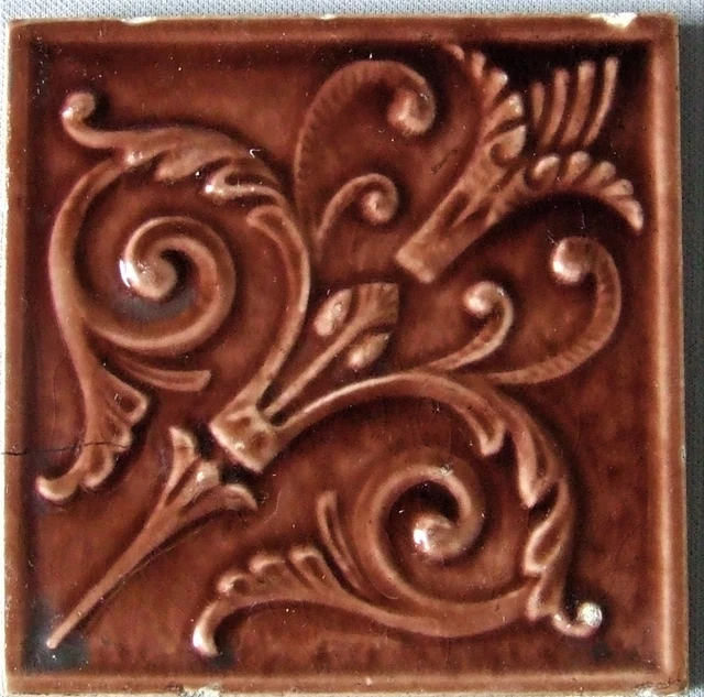Old Bridge Tile Victorian Torch Antique Ceramic New Jersey Antique Pottery
