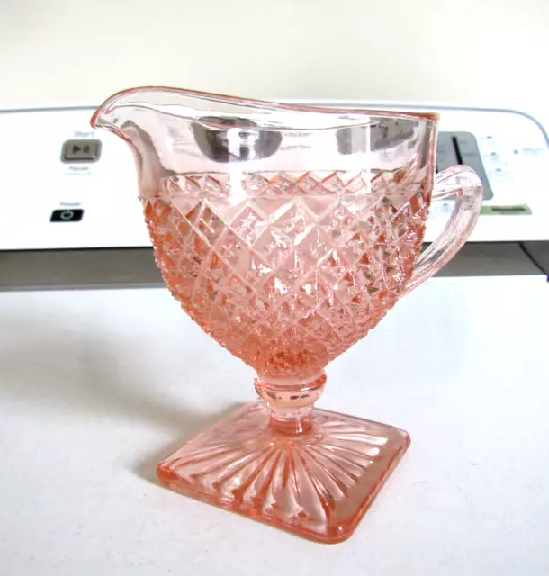 Vintage anchor Hocking Glass Miss America Pink Depression glass Creamer