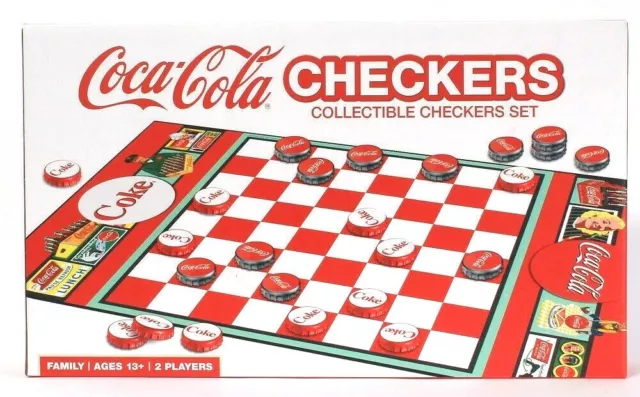 MasterPieces Coca-Cola Checkers Collectible Set 2 Player Family Game Age 13 Up