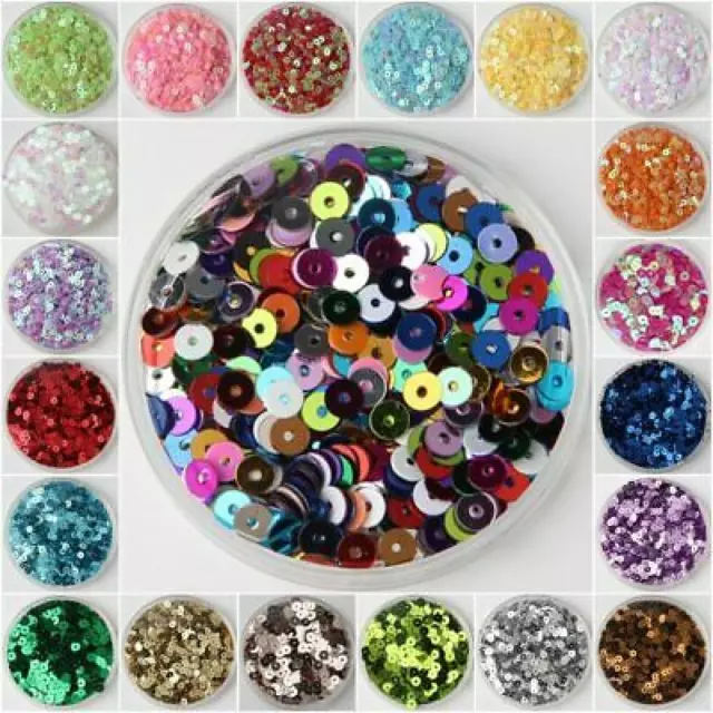 PVC 3mm 4mm 5mm 6mm  Flat Round Loose sew on flat Sequins sewing Wedding