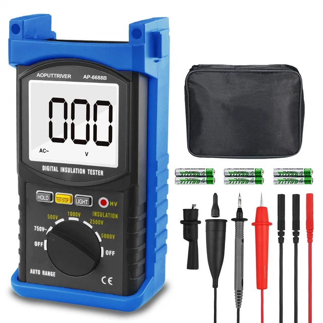 Digital Insulation Resistance Tester, AP-6688B Auto Range Megohmmeter 1999 Coun