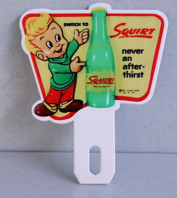 Squirt Soda Pop License Plate Topper Sign with Bottle