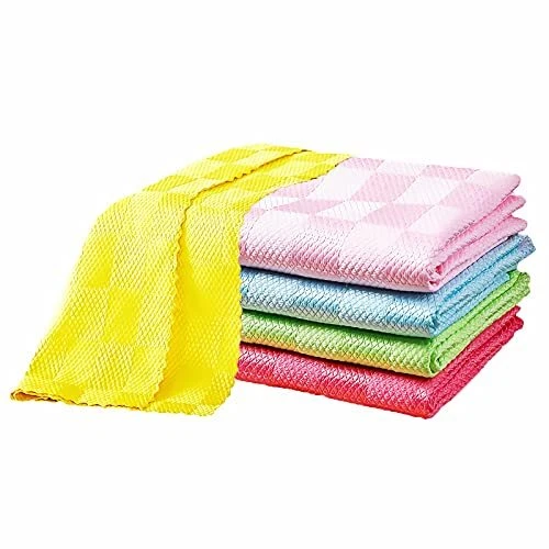 ACTTGGJ Lot de 10 Chiffons de Nettoyage en MicrofibresChiffon Microfibre pour...
