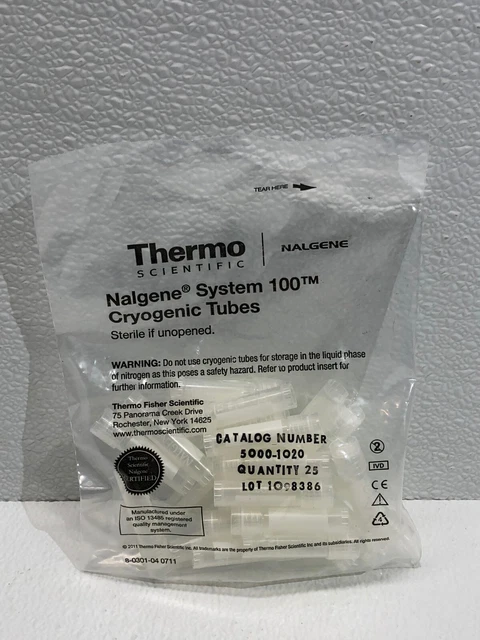 Thermo Scientific Nalgene System 100 Cryogenic Tubes 5000-1020 25/Pk