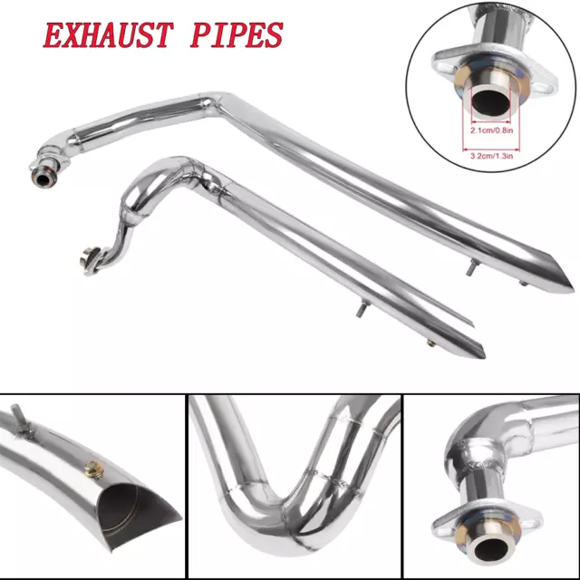 For Yamaha Virago XV125 XV250 Chrome Muffler Exhaust System Pipes Silencer