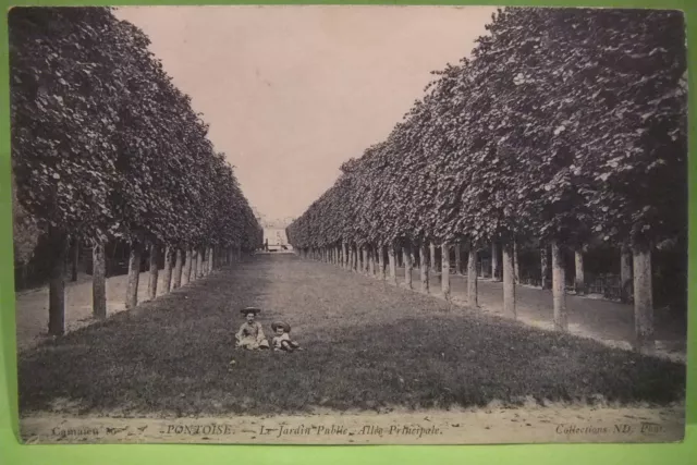Department 95 Postcard - Pontoise - The Public Garden - Val-D'oise - Cpa