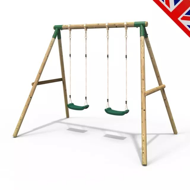 Rebo Kids Wooden Garden Swing Set Childrens Swings Venus Double Swing