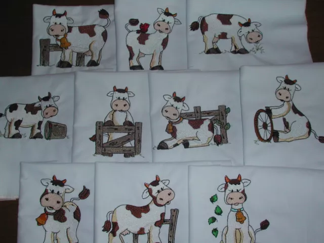 Bloques de edredón bordados a máquina para vacas