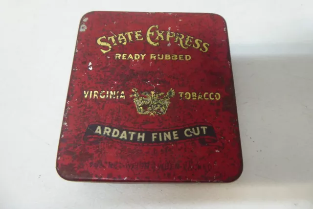 Vintage Tobacco Tin - Advertising State Express Cigarettes Aradath Fine Cut