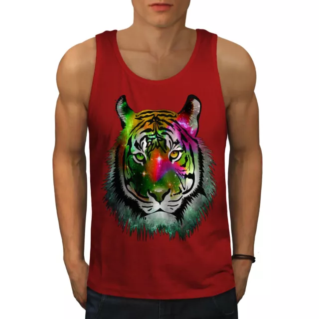 Wellcoda Beast Animal Tiger Mens Tank Top, Cosmic Active Sports Shirt