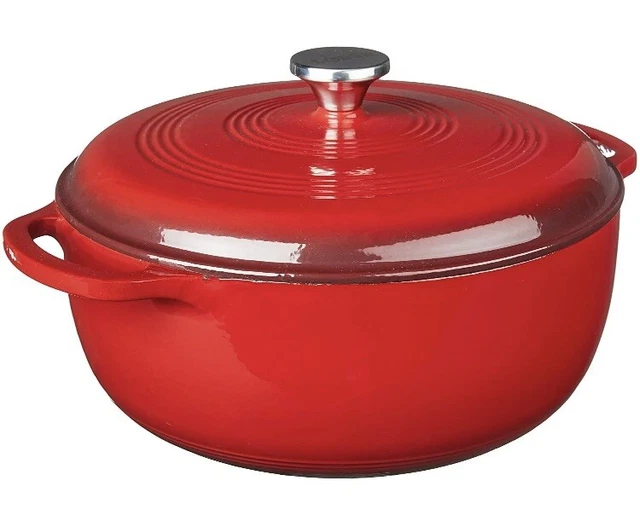 Lodge 7.5 Quart Enameled Cast Iron Dutch Oven - Red
