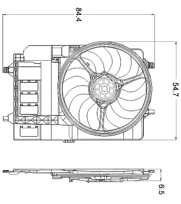 NRF Radiator Fan 47301 OE 17107529272,17117541092 with radiator fan shroud
