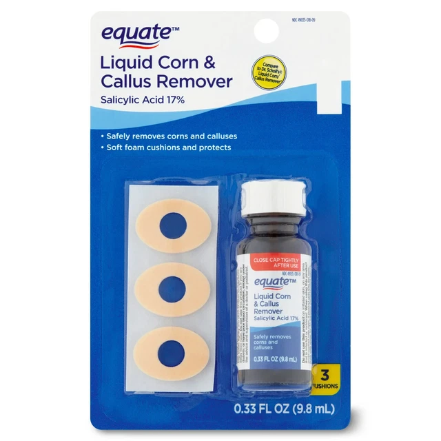 Equate Liquid Corn & Callus Remover with Cushions, 0.33 fl oz