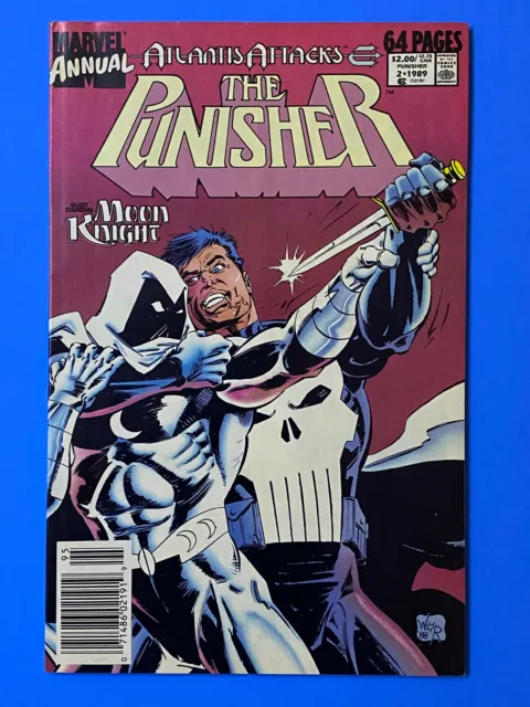 Punisher Annual #2 (Marvel 1989) 1St Moon Knight Battle | Newsstand | Vf/Nm 9.0