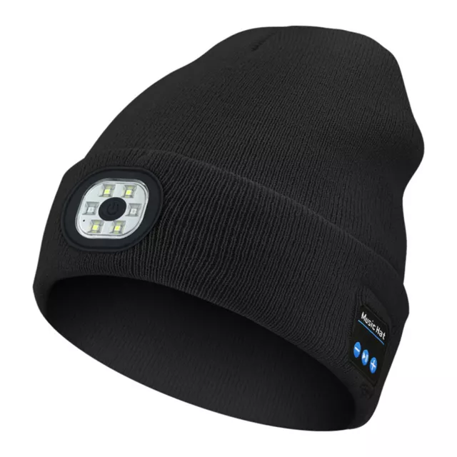 2024 Warm Beanie Hat Wireless Bluetooth Smart Cap Headset Headphone Speaker Mic