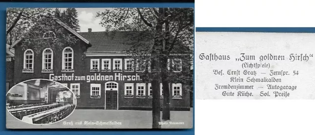 AK KLEIN-SCHMALKALDEN 1938 : Gasthof zum goldenen Hirsch