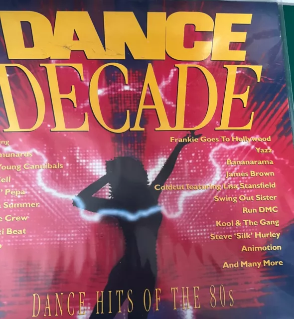 DANCE DECADE - 80's Classic Dance - 32-Track 1989 UK Double Vinyl LP VG+/VG