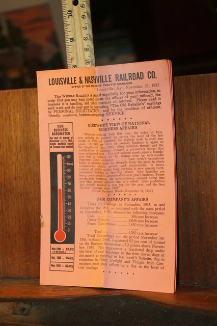 L&N Louisville Nashville Railroad 1935 Freight Manager Brochure