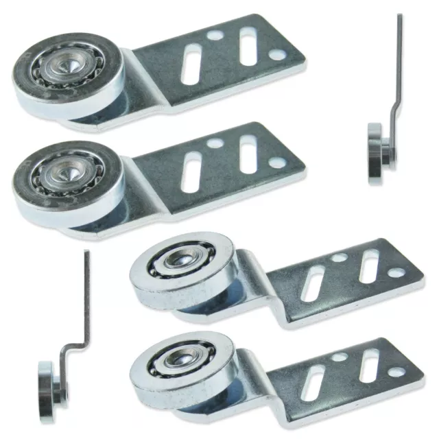 2 x GERADE + 2 x AUS SET HÄNGENDE SCHIEBETÜR ROLLENLÄUFER S/STAHLLAGER