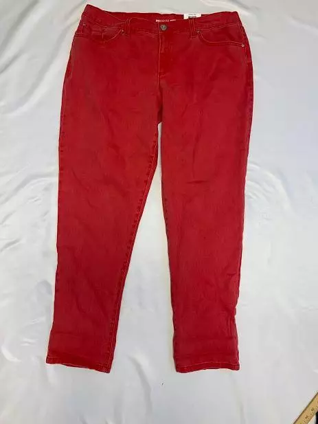 MSRP $70 Inc International Co Mid Rise Boyfriend Jeans Red Size 10