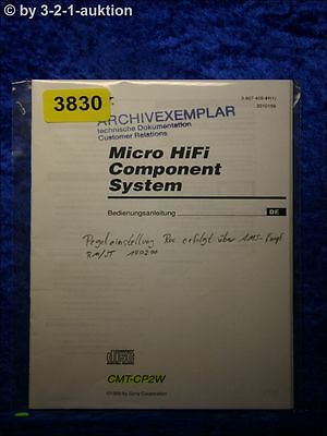 CMT Sony Manuale di Istruzioni Cmt CP11 Componente Sistema #3393 