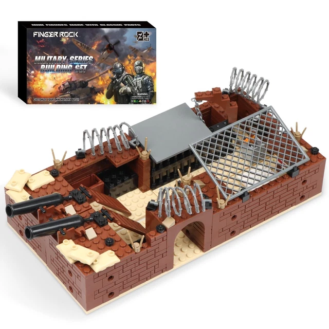 FINGER ROCK WW2 Military Base Bunker Trench Building Set, 4 in 1 Army ...