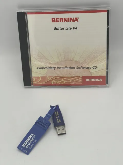 Software de bordado Bernina Editor Lite V4 con dongle para Windows 98 XP Vista