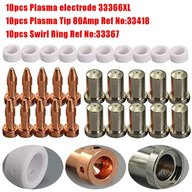 PT-23/PT-27 Plasma Cutter Consumables Electrode Tip Nozzles 33366XL/33367/33418