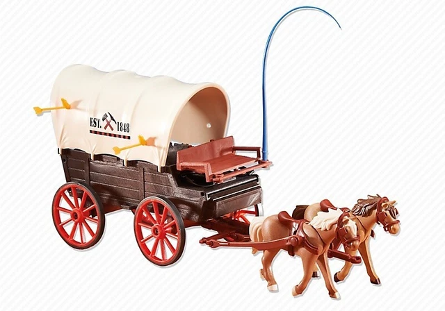 Caravana Del Oeste Playmobil Covered Wagon Caravana Con Bandidos