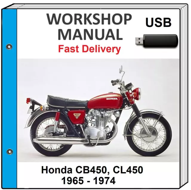 Honda Cb450 Cl450 1965 1966 1967 1968 1969 1970 Service Repair Shop Manual Usb