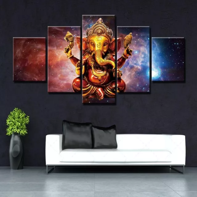 Wall Art Canvas Hindu Ganesh Painting Picture Home Decor Modern Abstract Poster