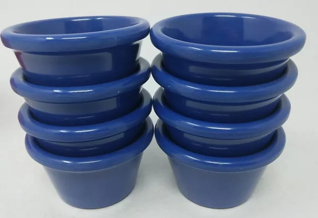 LOT of 8 1.5 oz Ramekins Blue Melamine Condiment bowl Clipper Commercial Sauce