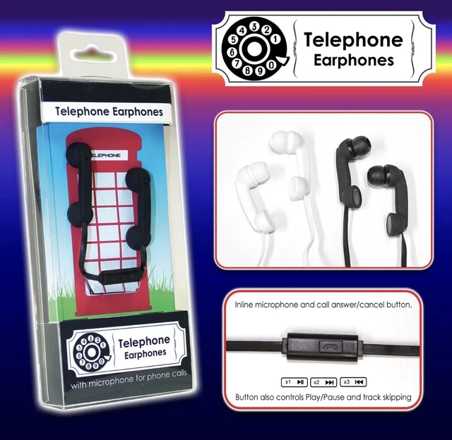 Wholesale Job Lot of 10 x Telephone Earphones Novelty Retro Design White FreeP&P