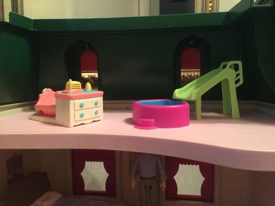 Vintage Fisher Price Loving Family Home for Holidays Christmas Dollhouse, Extras 7