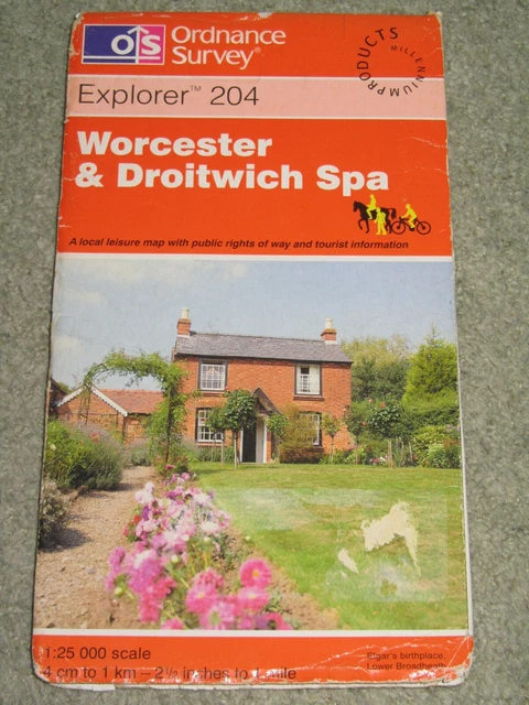 Ordnance Survey Explorer 1:25,000: Sheet 204 Worcester & Droitwich Spa - 1999