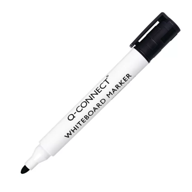 Q-Connect Drywipe Marker Pen Black Pack of 10 KF26035