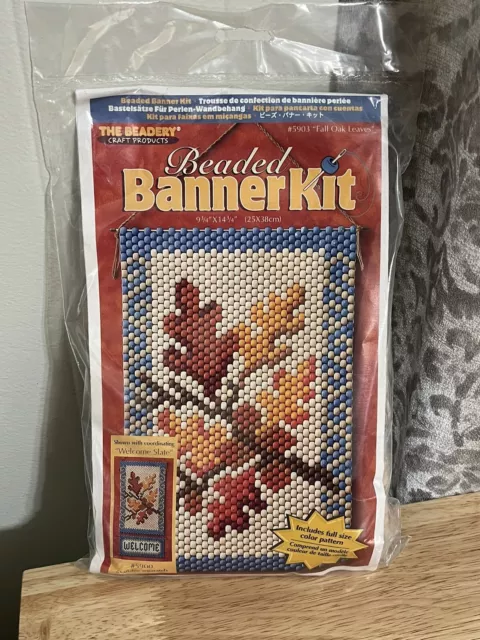 Kit de banderas con cuentas de hojas de roble de otoño The Beadey 9 3/4 x 14 3/4"" nuevo