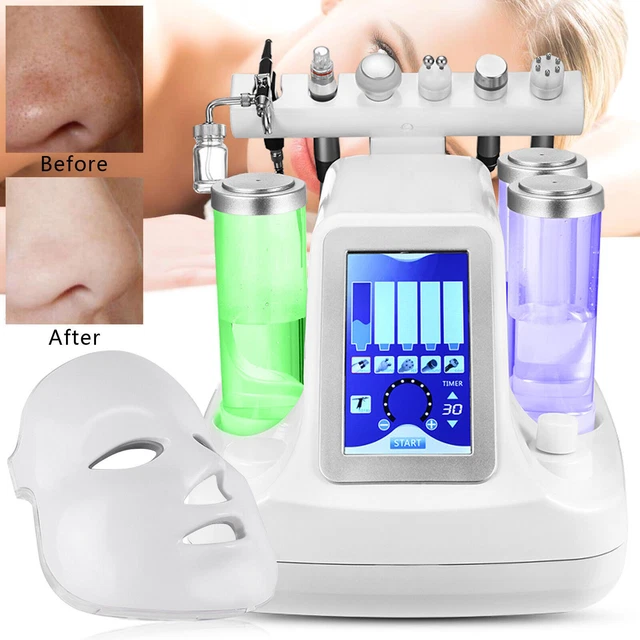 Máquina de belleza 7 en 1 Hydra dermoabrasión Aqua Peel cuidado limpio de la piel BIO luz RF